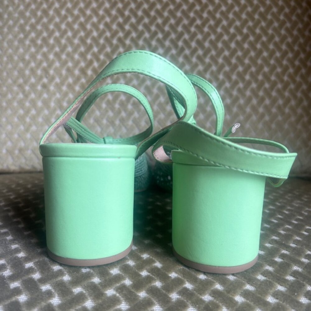 Anthropologie x Rafealla Booz Woven Apple Green Jute Block Heeled Sandals NEW - Picture 3 of 16
